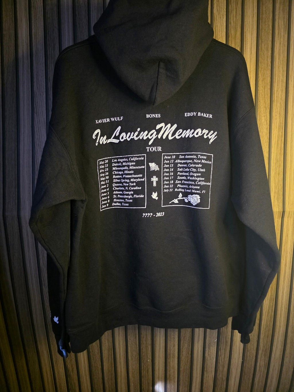 Hanes Hoodie Xavier Wulf Bones Eddy Baker In Loving Memory Tour Graphic Black L