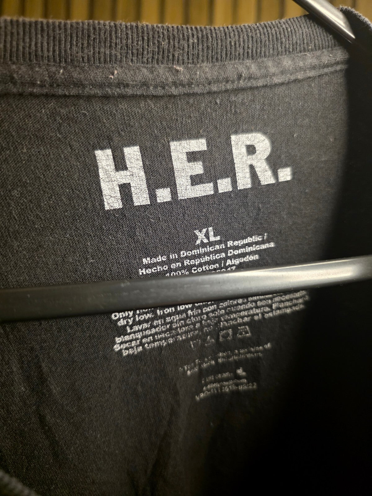H.E.R. Graphic Black Cotton T-Shirt XL