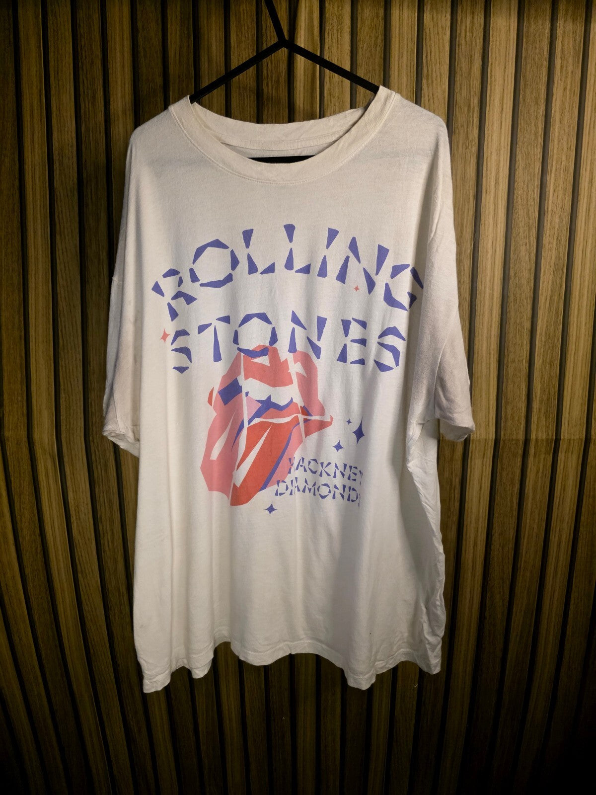 American Eagle Rolling Stones Hackney Diamonds Graphic T-Shirt Cream M