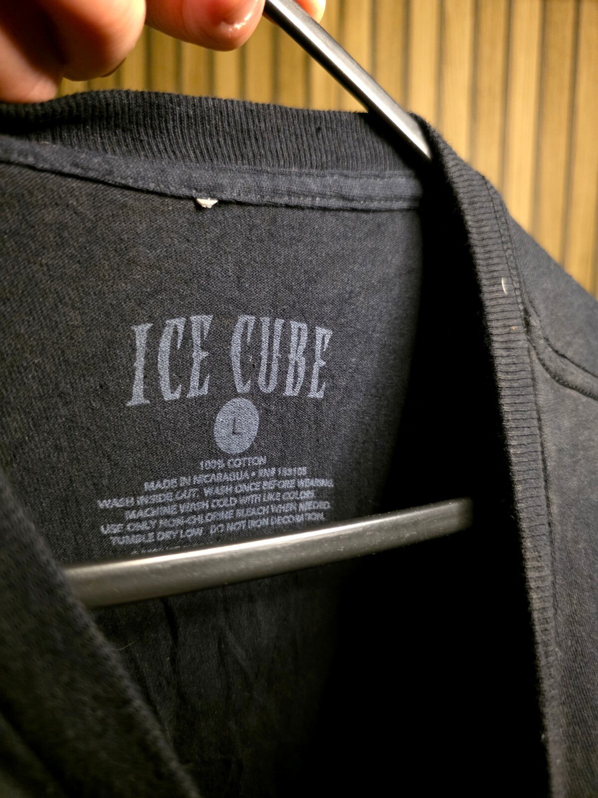 Ice Cube Graphic T-Shirt Black Large Cotton Men's