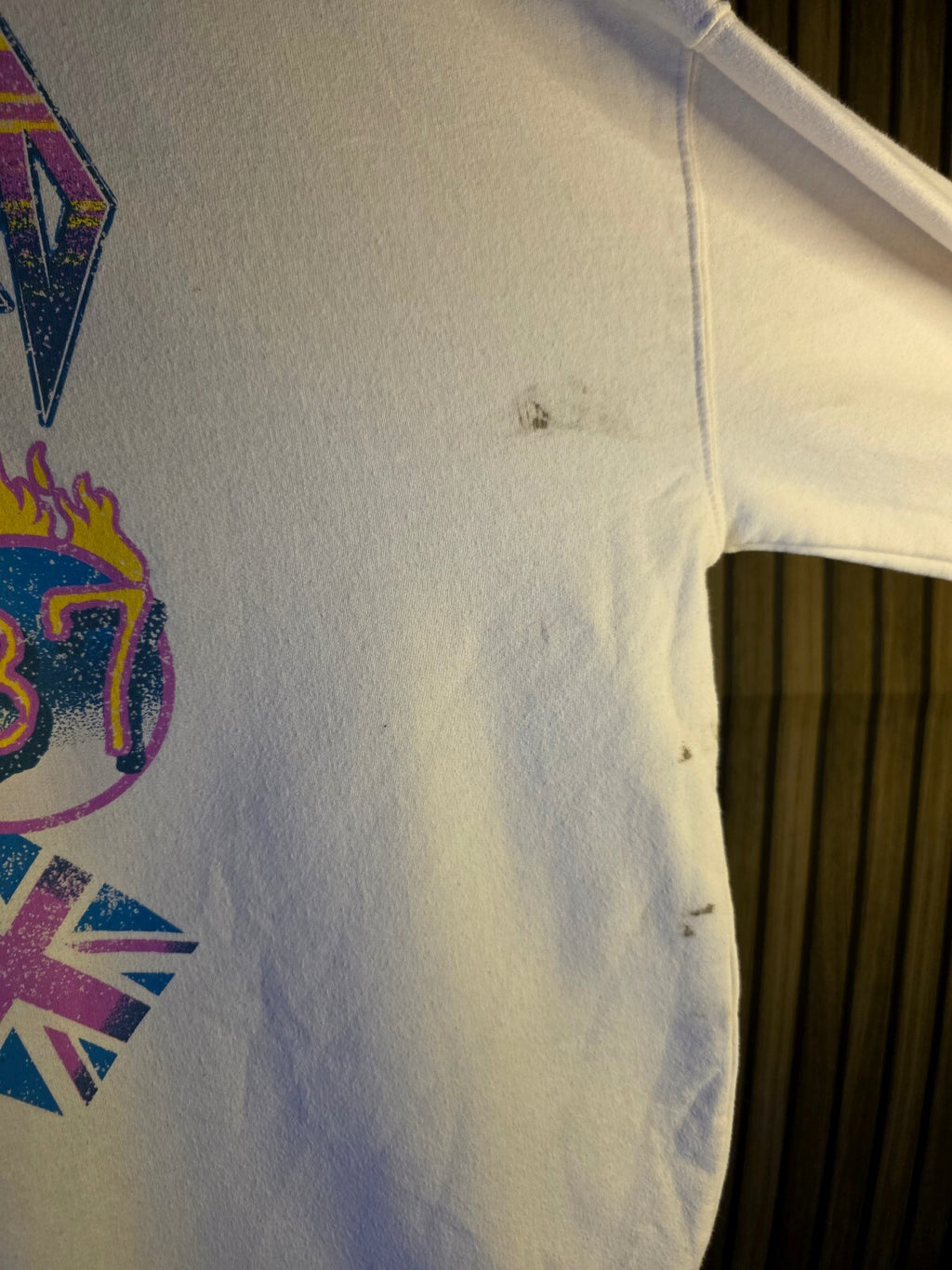 Def Leppard Animal Sweatshirt 1987 Tour Graphic White Large