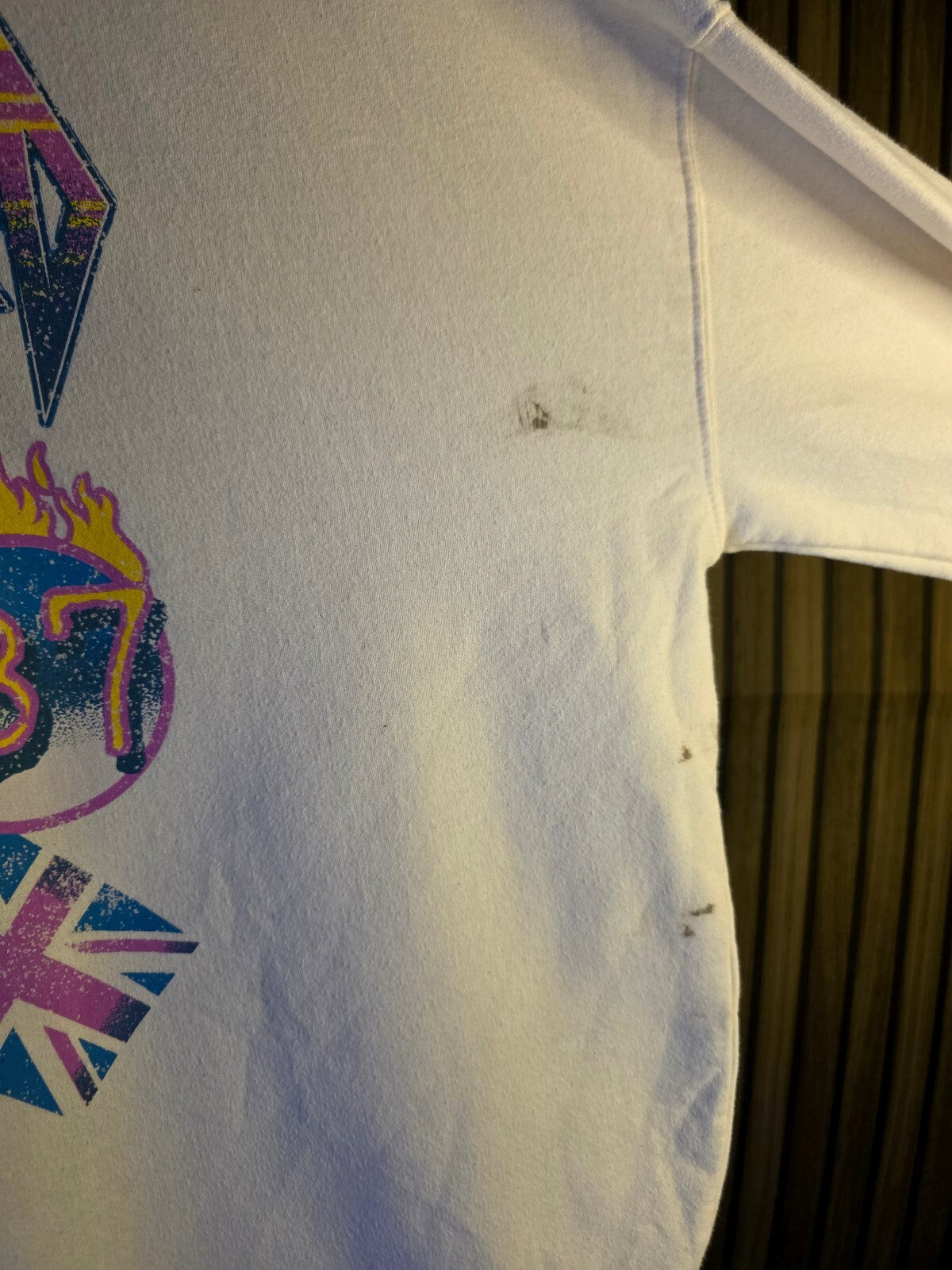 Def Leppard Animal Sweatshirt 1987 Tour Graphic White Large