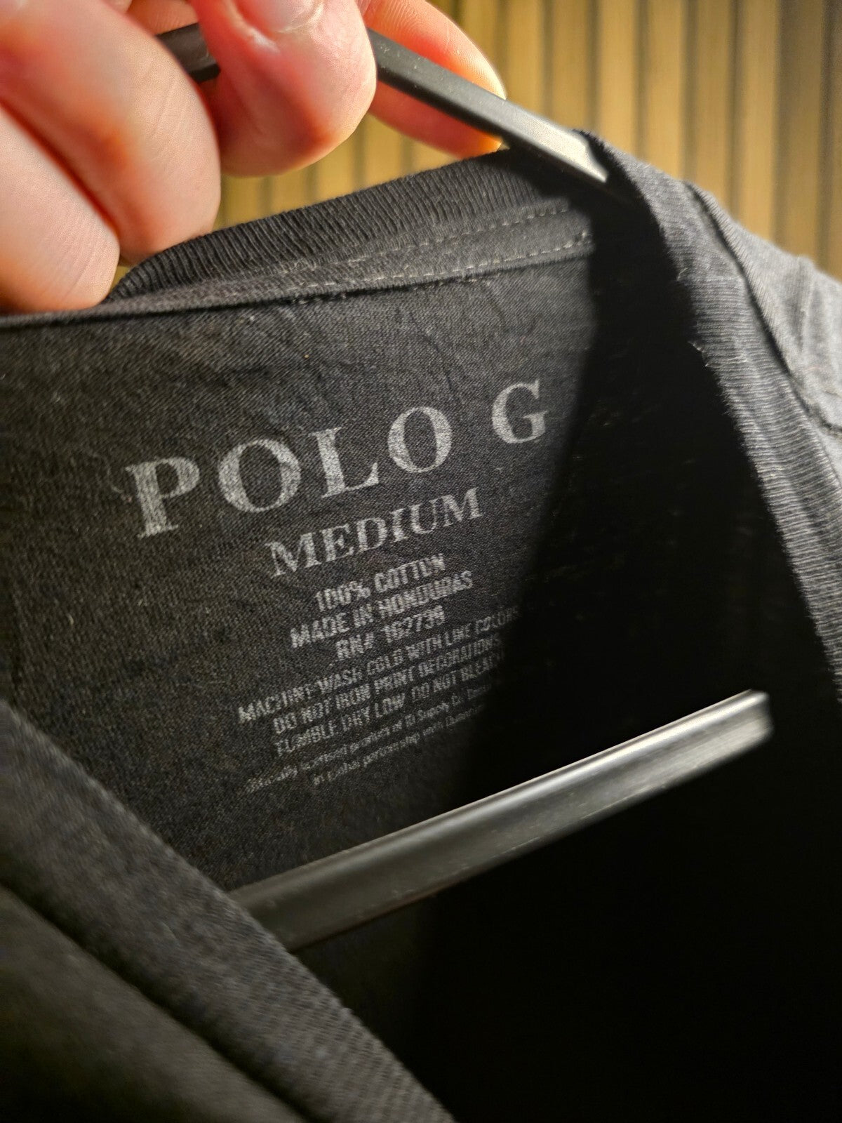 Polo G Black Graphic T-Shirt Medium Cotton