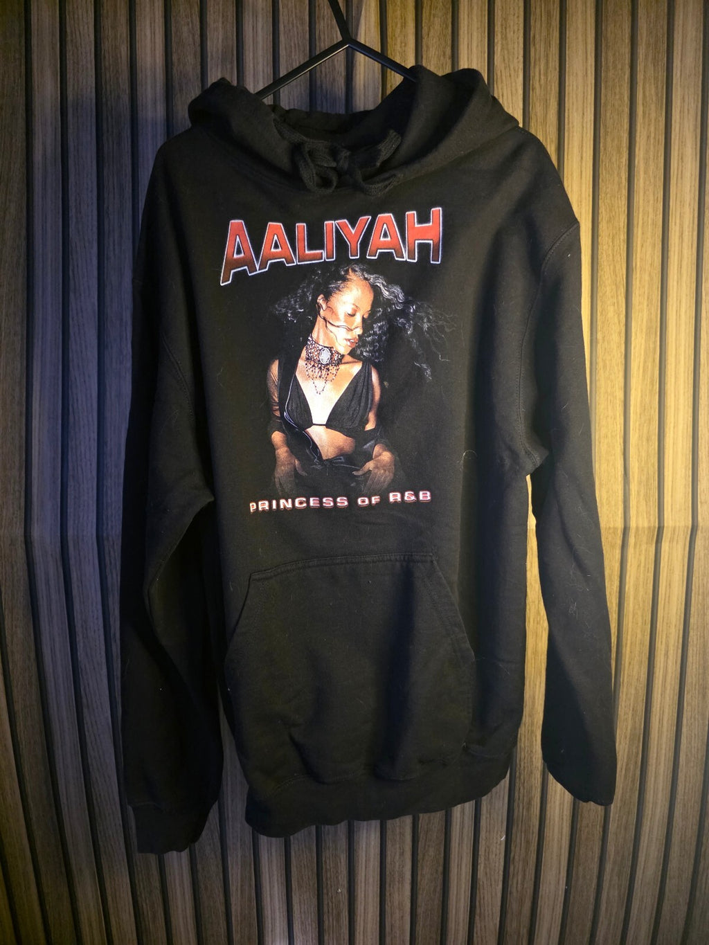 Aaliyah Princess of R&B Black Hoodie Sweatshirt Size Medium