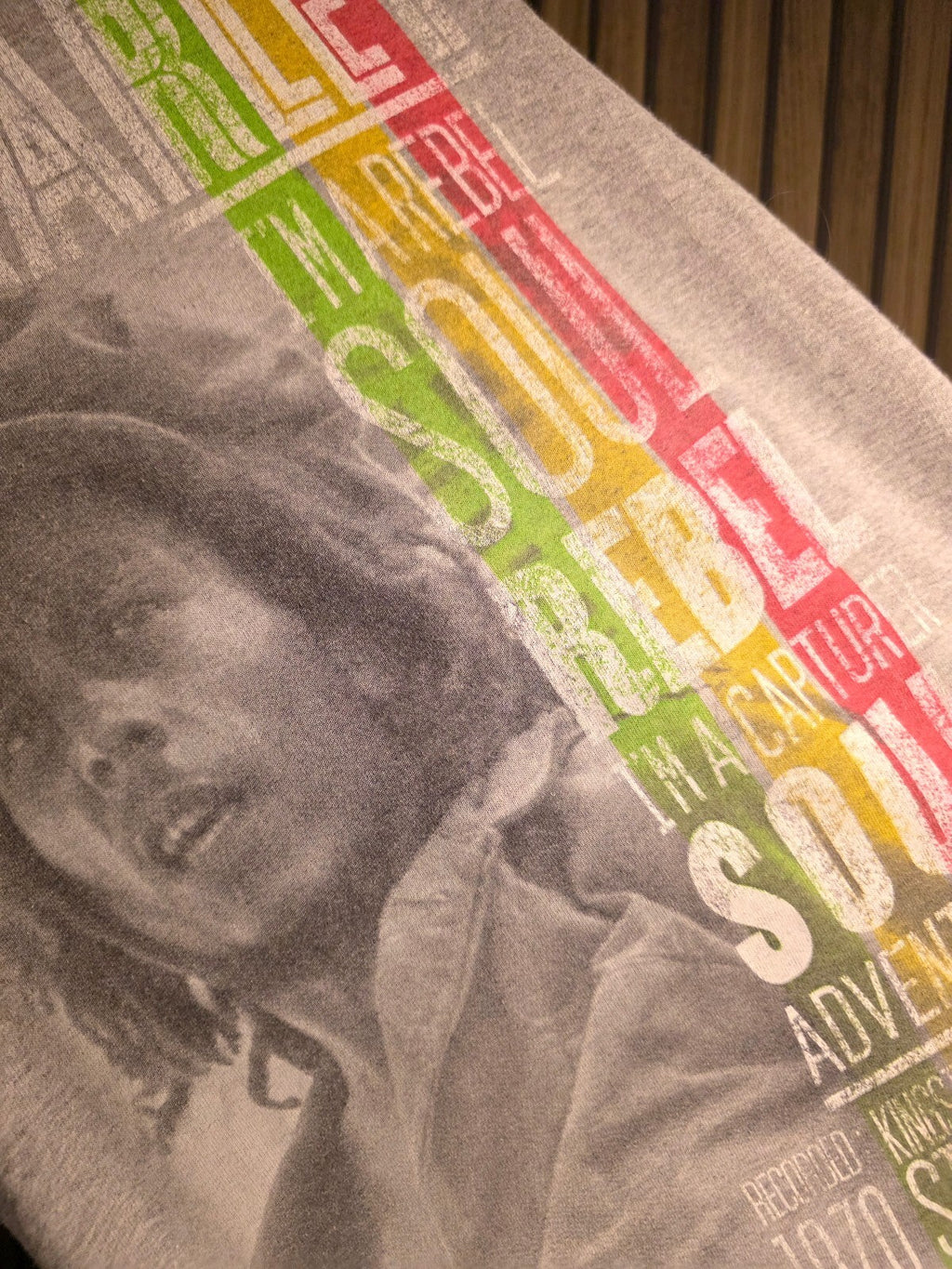 Zion Rockwear Bob Marley Soul Rebel Graphic T-Shirt Grey Small