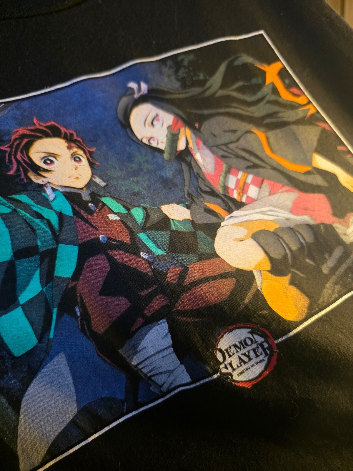Demon Slayer Anime Graphic T-Shirt Black Medium