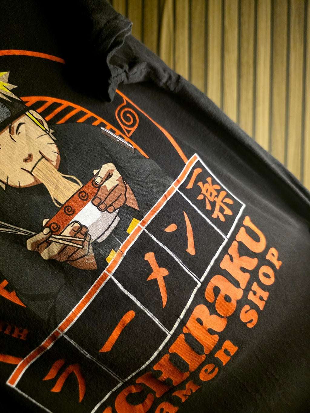 Naruto Ichiraku Ramen Shop Graphic T-Shirt Black Size S