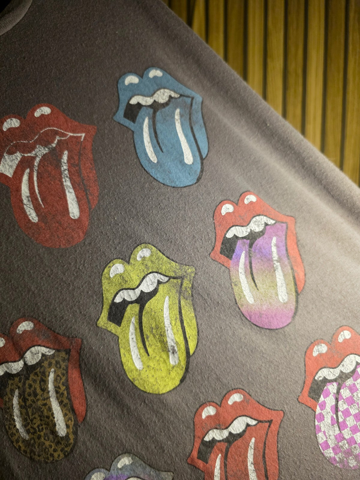 The Rolling Stones T-Shirt Multi Tongue Graphic Black Medium