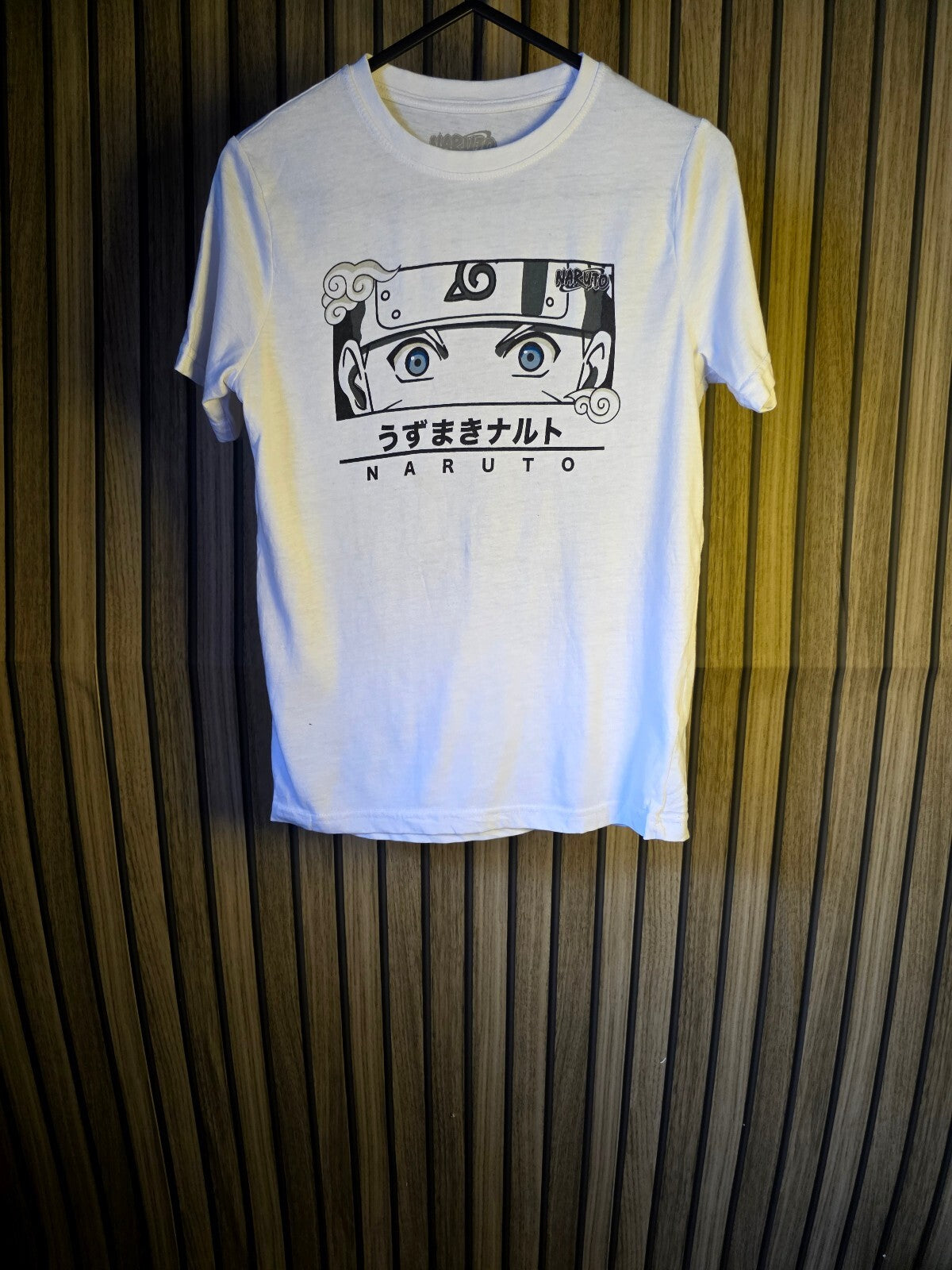 Naruto Graphic T-Shirt White Size S/R 7/8 Kids Anime