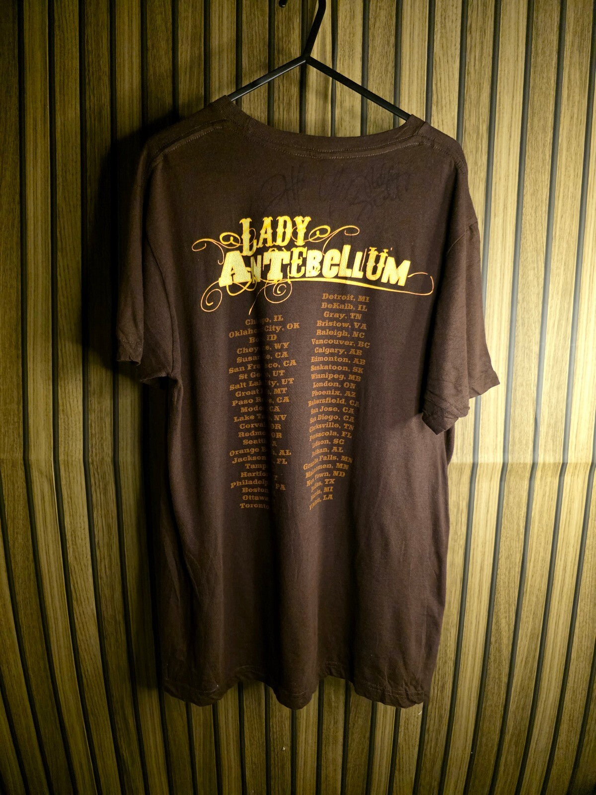 SIGNED Lady Antebellum 2008 Tour Brown T-Shirt