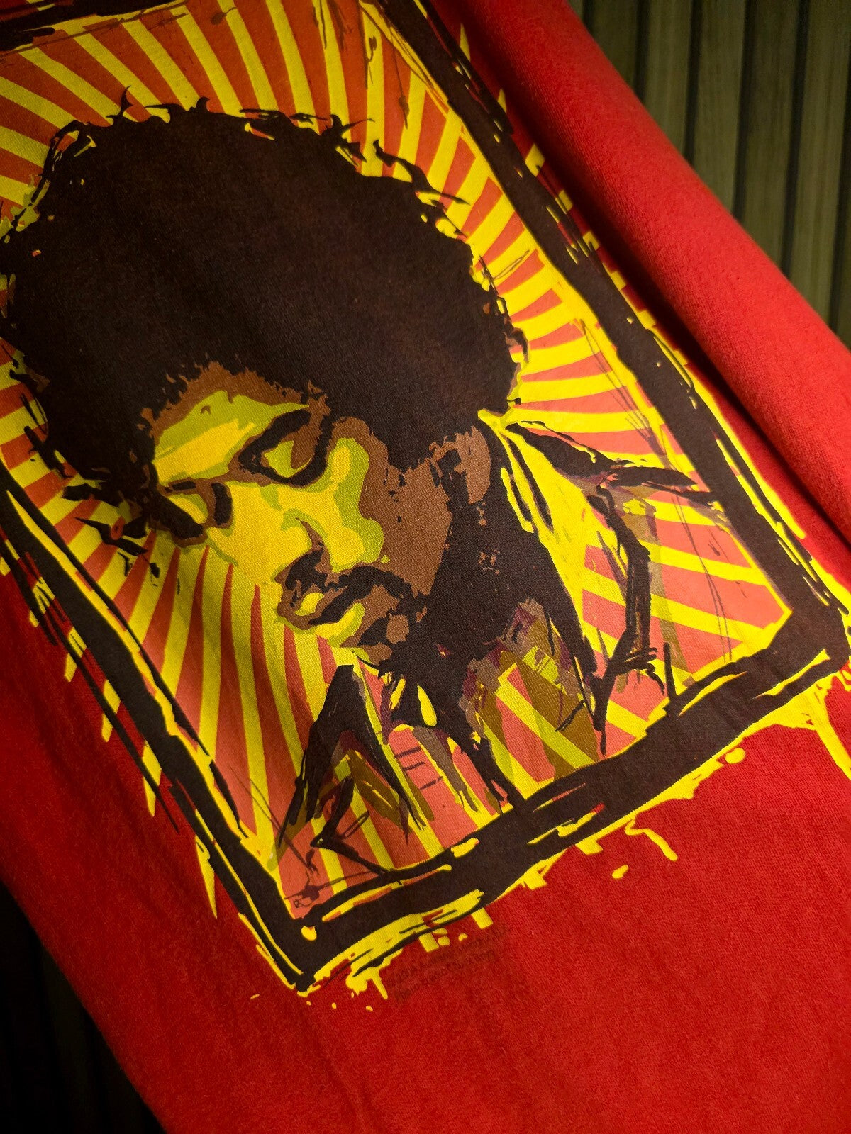 Vintage Style Jimi Hendrix Graphic T-Shirt Red Medium