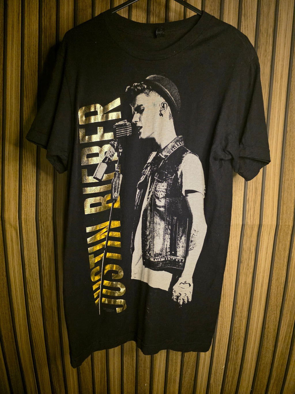 Justin Bieber Believe Live 2013 Tour Black Graphic T-Shirt Size S