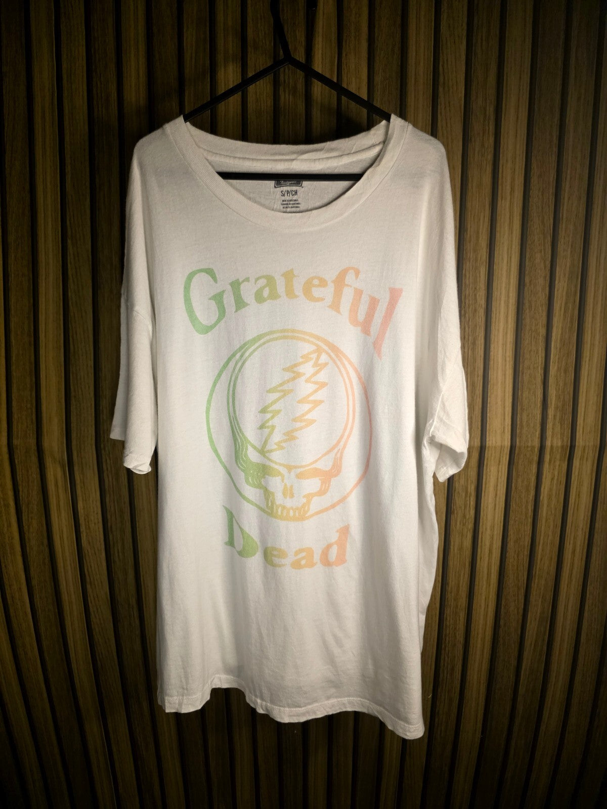 Tailgate Grateful Dead Skull Logo T-Shirt White Size S Oversize