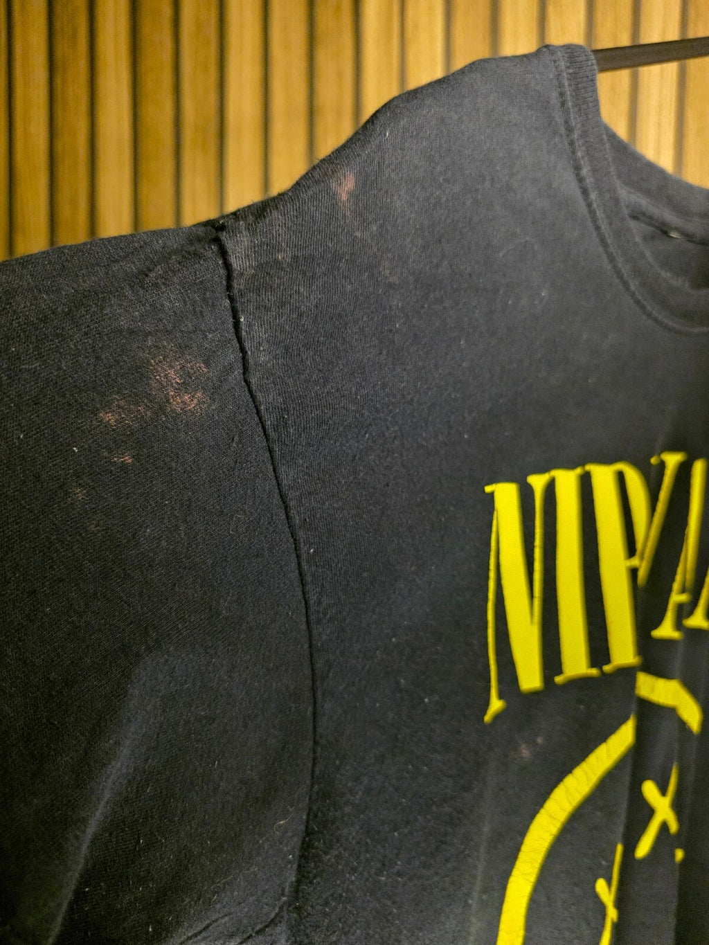 Nirvana Band T-shirt Yellow Print Black Size M