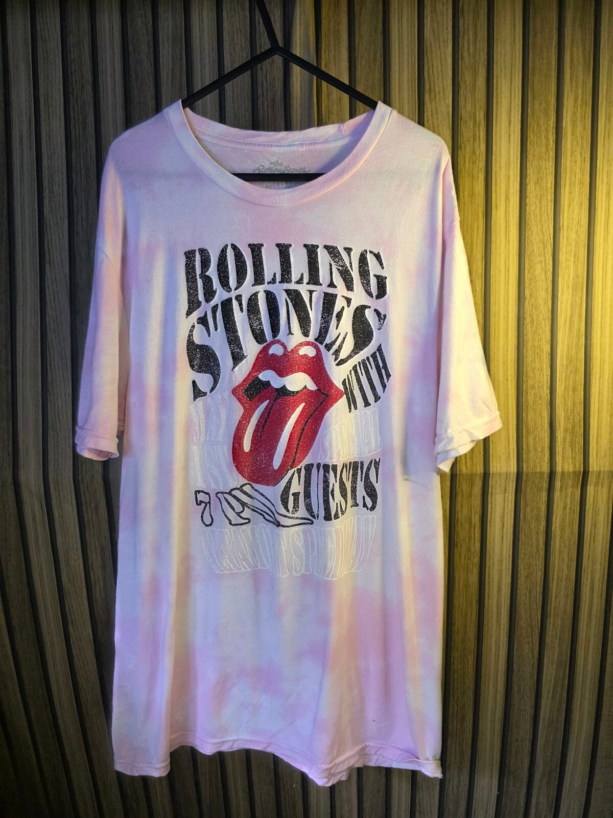 The Rolling Stones Graphic Tour T-Shirt Pink Tie Dye Size L