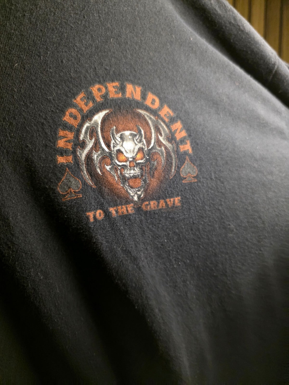 RARE Y2K Vintage Liquid Blue Motorcycle Biker Independent To The Grave Size XL