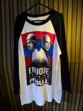 Enrique Iglesias & Pitbull 2017 Tour Raglan Long Sleeve T-Shirt Black White M